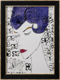 Female Head with Stamps, c.1959 Kunstdrucke von Andy Warhol
