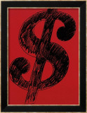 Dollar Sign, c.1981 (black on red) Lámina por Andy Warhol Dollar Sign, c.1981 (black on red) Lámina por Andy Warhol