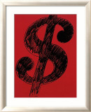 Dollar Sign, c.1981 (black on red) Poster par Andy Warhol