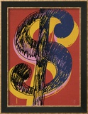 Dollar Sign, c.1981 (black and yellow on red) Poster von Andy Warhol