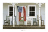 Chair Family with Flags Affiches par Zhen-Huan Lu