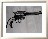 Gun, c.1981 (black on gray) Art par Andy Warhol