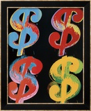 Four Dollar Signs, c.1982 (blue, red, orange, yellow) Láminas por Andy Warhol