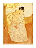 Caresse maternelle reproduction procédé giclée par Mary Cassatt
