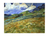 Wheatfield and Mountains, c.1889 Giclee Print by Vincent van Gogh