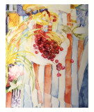 Cherries on White Plate Reprodukcje autor Shirley Trevena Cherries on White Plate Reprodukcje autor Shirley Trevena