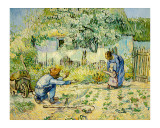 Les premiers pas (d'après Millet) Reproduction procédé giclée par Vincent van Gogh