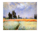 Distant Poplars Giclee Print by Claude Monet