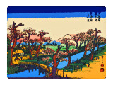 Evening Glow at the Koganei Bridge Giclee Print by Hiroshige II 
