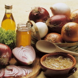 Close-Up of Onion Soup in a Bowl Photographic Print by G. Cigolini