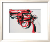 Pistole, ca. 1981-1982 (Schwarz und Rot auf Weiß) Kunst von Andy Warhol