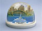 Close-Up of a Figurine of Sydney Harbor Bridge in a Snow Globe Photographic Print