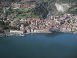 Aerial View of Buildings at the Waterfront, Lake Iseo, Lovere, Province of Bergamo, Lombardy, Italy Photographic Print by G. Gnemmi