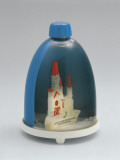 Close-Up of a Figurine of the Kaiser Wilhelm Memorial Church in a Bottle Shaped Snow Globe Photographic Print