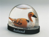Close-Up of a Figurine of a Duck in a Snow Globe Photographic Print
