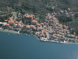 Aerial View of Buildings Along a Lake, Castelletto Di Brenzone, Province of Verona, Veneto, Italy Photographic Print by G. Gnemmi