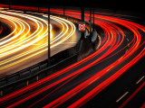 Autobahn Curve Light Trails Photographie par Andreas Levers