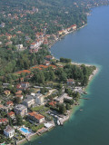 Buildings Along a Lake, Parco Alto Garda Bresciano, Gardone Riviera, Province of Brescia, Lombardy Photographic Print by G. Gnemmi