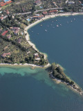 Aerial View of Buildings at the Lakeside, Lake Garda, Malcesine, Province of Verona, Veneto, Italy Photographic Print by G. Gnemmi