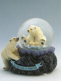 Close-Up of a Figurine of a Polar Bear in a Snow Globe Photographic Print