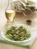 Close-Up of Chicken Salad with a Bottle of Balsamic Vinegar Photographic Print by A. Romiti