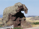 Elephant Shaped Monolith on the Roadside, Castelsardo, Sardinia, Italy Photographic Print by W. Buss