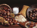 High Angle View of Chestnut with Flour Photographic Print by G. Majno