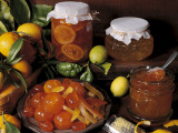 Close-Up of Preserved Citrus Fruit in Jars Photographic Print by N. Chasseriau