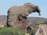 Elephant Shaped Monolith on the Roadside, Castelsardo, Sardinia, Italy Photographic Print by W. Buss