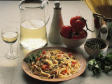 Close-Up of Spaghetti and Fresh Tuna Fish Photographic Print by G. Ummarino