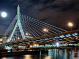 Zakim Bridge, Boston-Night Photographic Print