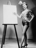 Showgirl Pointing to Piece of Blank Board, 1960S Photographic Print by Lambert 