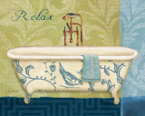 Blue Botanical Bath II Prints by Lisa Audit