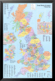 Carte administrative du Royaume-Uni Posters
