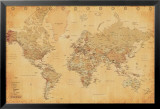 World Map - Vintage Affiches