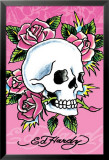 Ed Hardy - Pink Skull & Roses Plakaty autor Ed Hardy