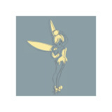 Blue Tink Sketch (square) Giclée-Druck
