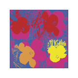 Flowers, c.1970 (Red, Yellow, Orange on Blue) Impressão giclée por Andy Warhol Flowers, c.1970 (Red, Yellow, Orange on Blue) Impressão giclée por Andy Warhol
