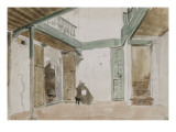 Une cour à Tanger ; 1832 Giclée-tryk af Eugene Delacroix Une cour à Tanger ; 1832 Giclée-tryk af Eugene Delacroix
