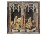 Adoration des bergers - Saint Luc et saint Jean reproduction procédé giclée par Simon Marmion