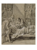 Convulsionnaires et miraculés de Saint-Médard : la demoiselle Hardoin, guérison reproduction procédé giclée par Jean Restout