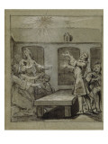 Convulsionnaires et miraculés de Saint-Médard : la demoiselle Coirin, guérison reproduction procédé giclée par Jean Restout