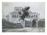 Album :Vue de l'église San Saba, à Rome reproduction procédé giclée par Jacques-Louis David