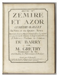Comédie-ballet : Zémire et Azor Lámina giclée