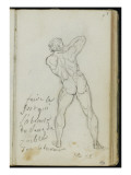 Album : étude d'homme nu de dos reproduction procédé giclée par Jacques-Louis David