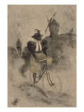 "La belle cycliste et le mauvais chemin". Giclee Print by Albert Robida