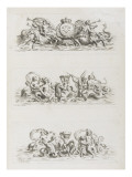 " Recueil de divers dessins de Fontaines et de Frises maritimes Reproduction procédé giclée par Jean Audran