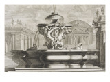 " Recueil de divers dessins de Fontaines et de Frises maritimes Reproduction procédé giclée par Jean Audran