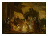 Une cour d'amour reproduction procédé giclée par Auguste Serrure