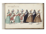 Album ; Ballet des Fées de la forêt de Saint Germain ; "Entrée des Espagnols"; huit figures Reproduction procédé giclée par Daniel Rabel